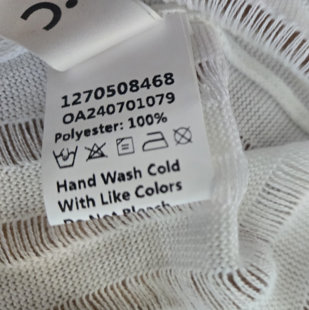 Commense Sheer White Ribbed Sweater Top Small - Picture 4 of 8